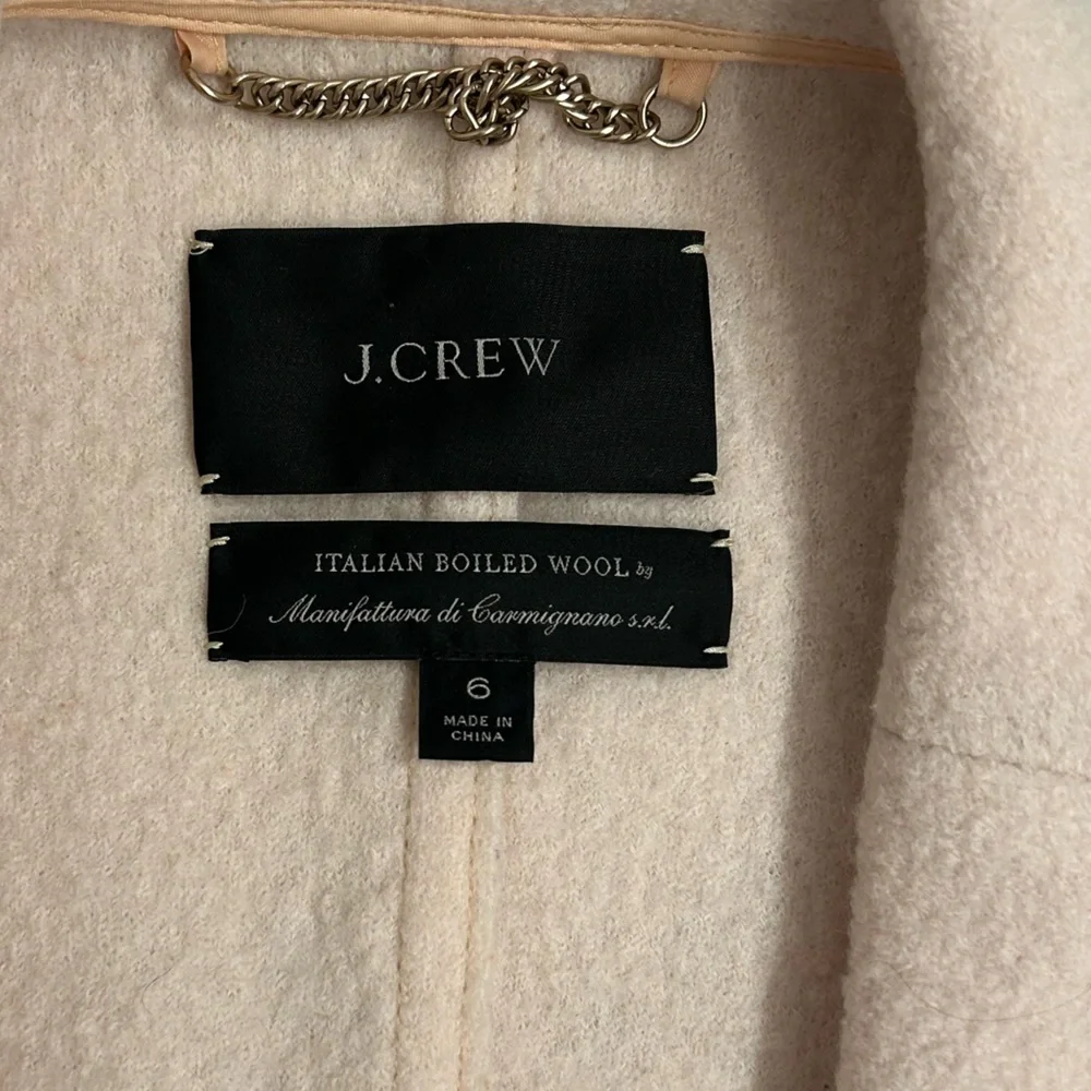 J crew 100% wool cream coat - Picture 2 of 4